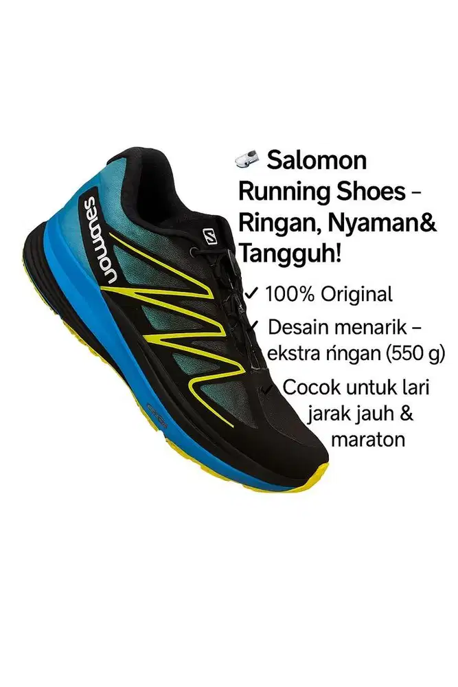 Sepatu Lari Running Salomon Sense size 40 barang baru diskon &gt; 50%