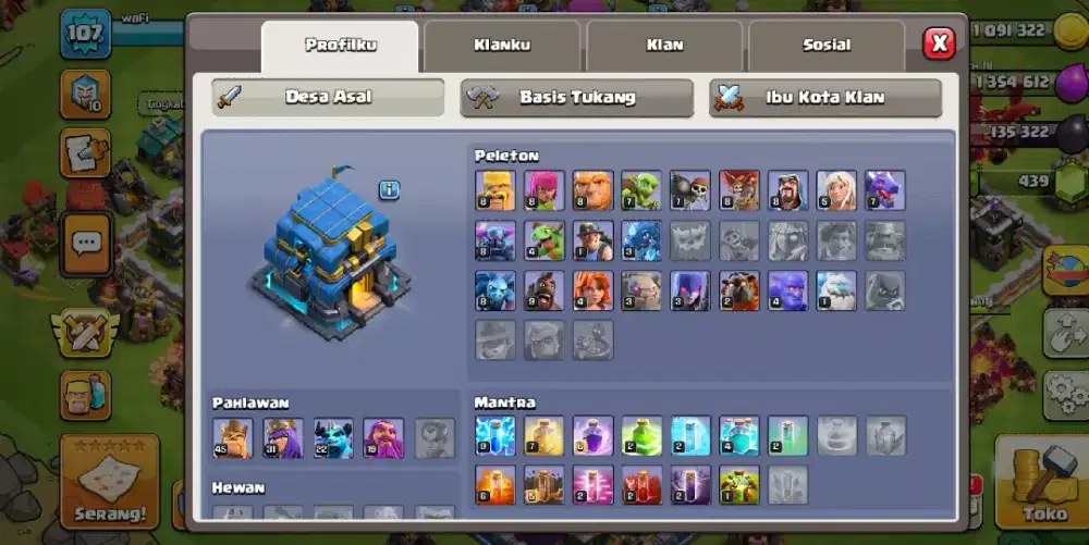 Akun COC TH 12 apa adanya