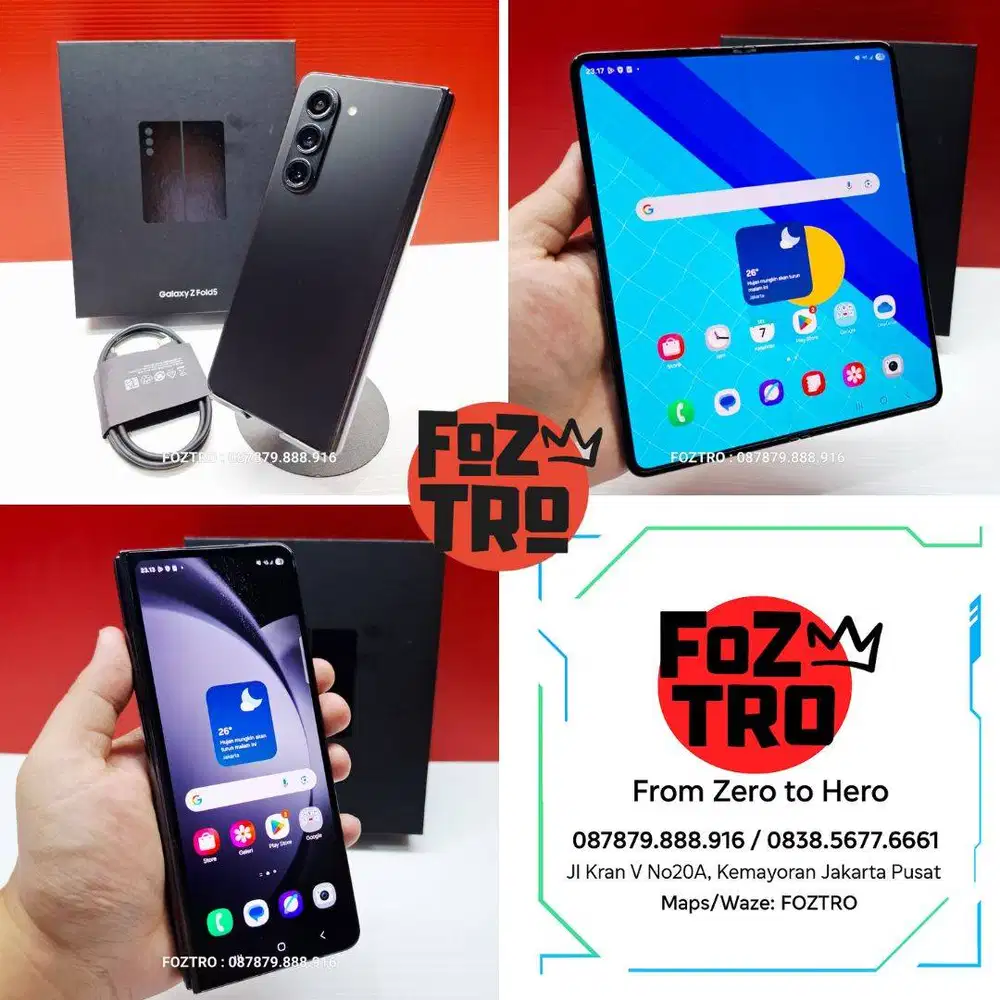 Samsung Galaxy Z Fold 5 12/256GB Black Fullset Resmi No Minus