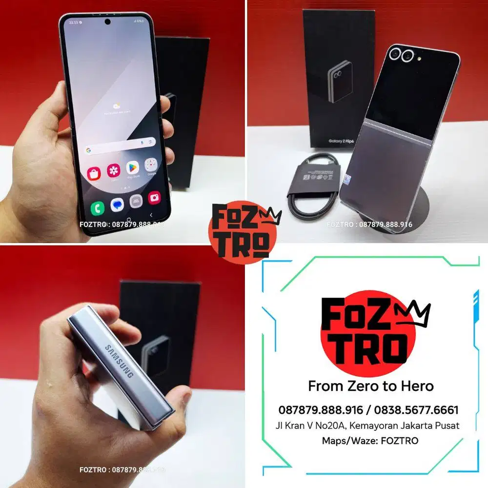 Samsung Galaxy Z Flip 6 Silver 12/256GB Fullset Mulus RESMI NO MINUS