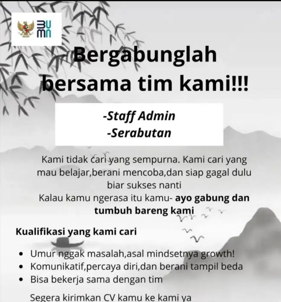 Lowongan pekerjaan administrasi kantor