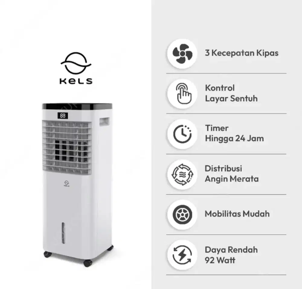 Kels 8 Ltr Garvy Air Cooler - Abu-Abu