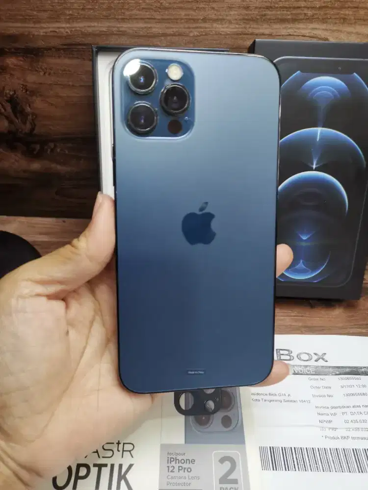 iPhone 12 pro 256 gb blue mulus fullset original garansi resmi iBox