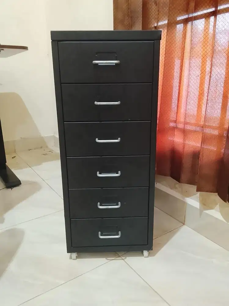LACI IKEA HITAM BERODA BAHAN BAJA RINGAN (TYPE IKEA : HELMER)
