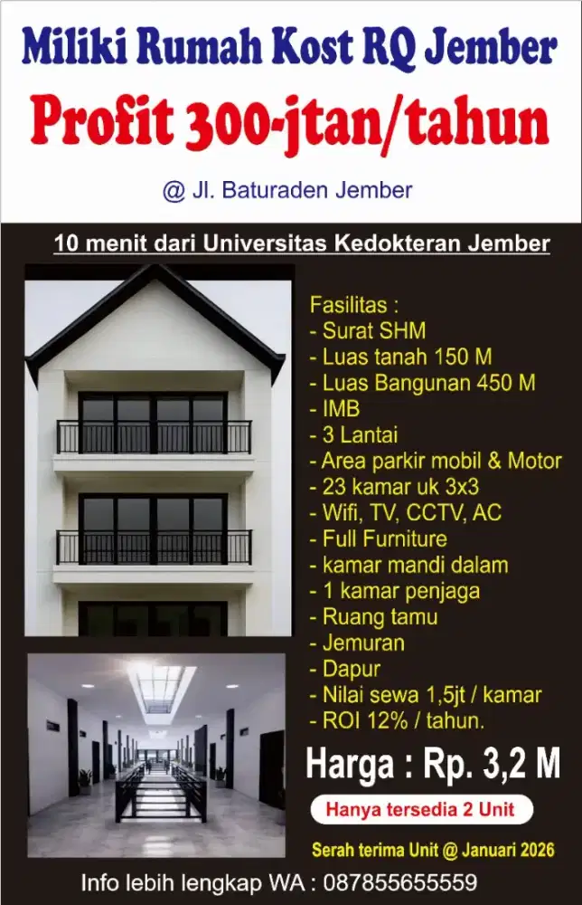 Miliki kost Eksclusive Income 300 jt an/ tahun