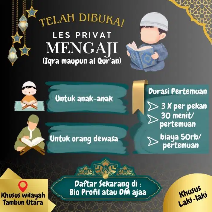 LES PRIVAT MENGAJI (BELAJAR BACA AL QUR'AN)