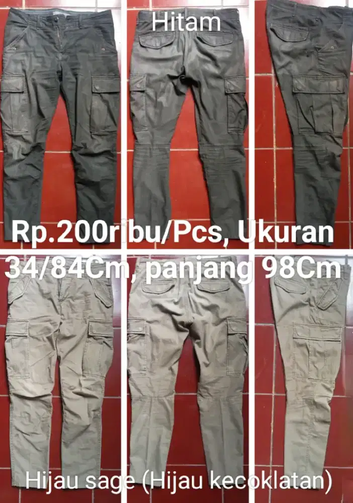 Celana panjang Cargo tebal size 34