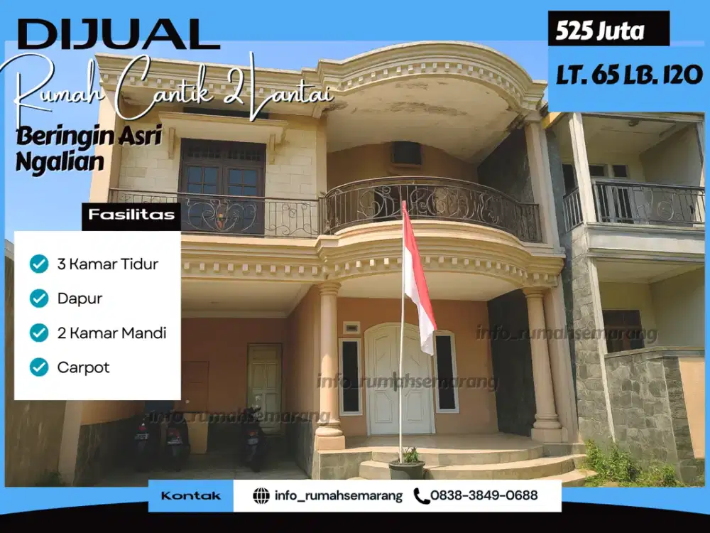 Hunian Modern 2 Lantai di Beringin Asri Selatan, Full Bangunan & Lokasi Strategis!