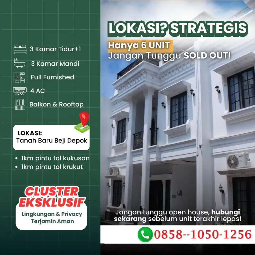 Rumah Lengkap Furnished Dipojok