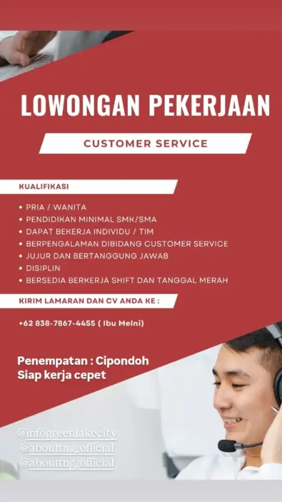 Lowongan customer service