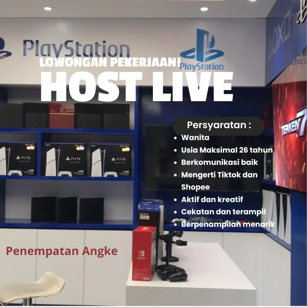 DIBUTUHKAN LOWONGAN KERJA HOST LIVE STREAMING
