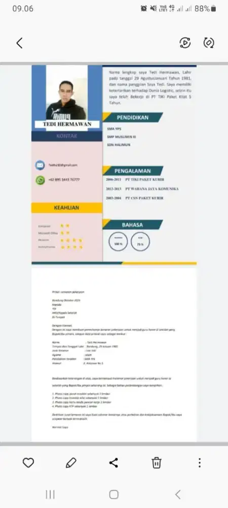 Lagi mencari pekerjaan drever/kurir barang