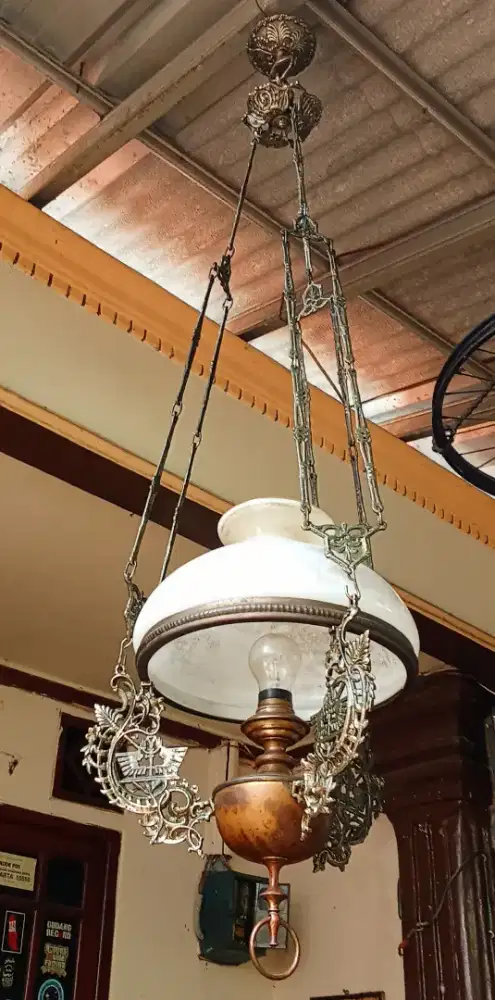 Lampu Gantung Antik Vintage Kap 28 Bahan Kuningan ( Brass ) Solid
