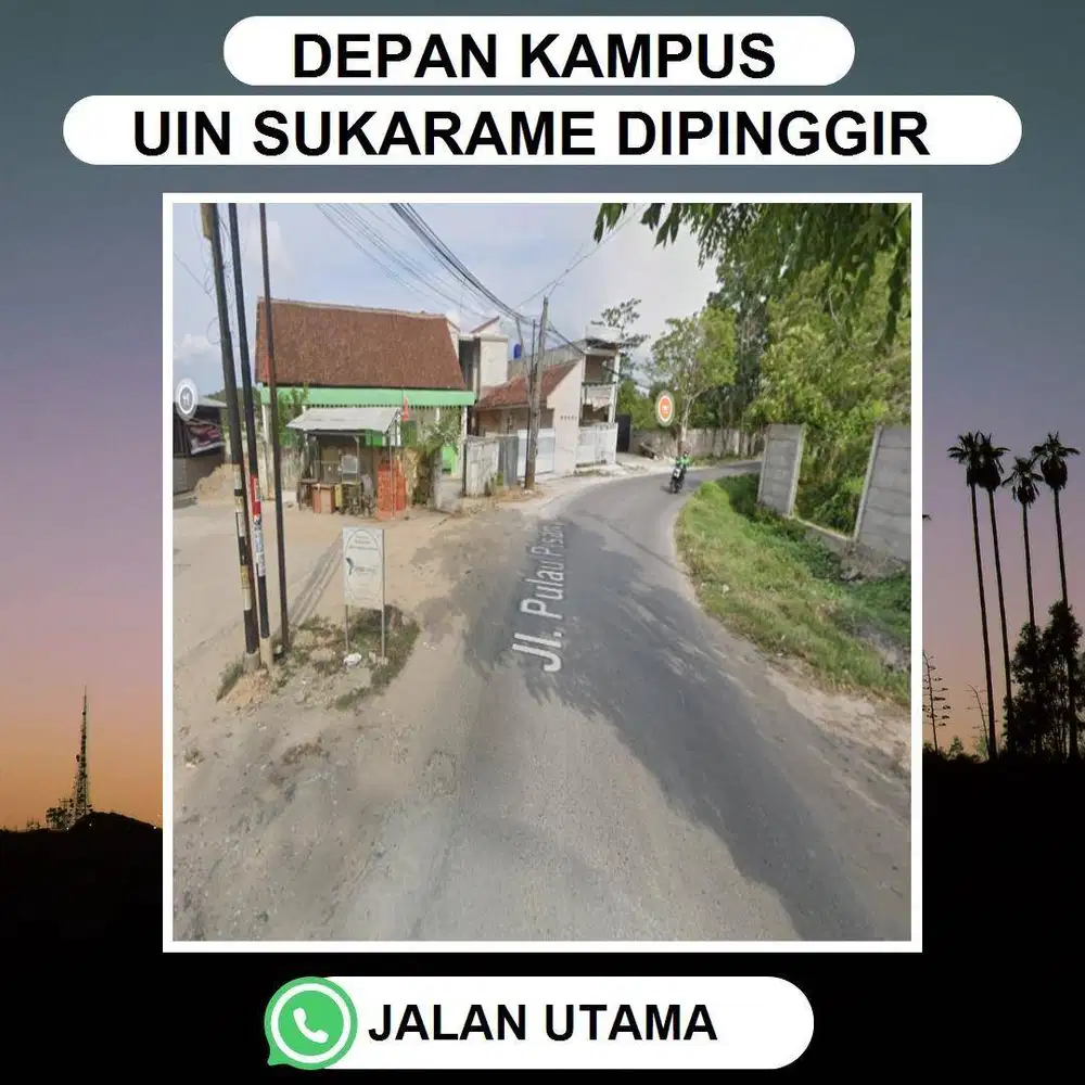 TANAH STRATEGIS PINGGIR JALAN DEPAN KAMPUS UIN BANDAR LAMPUNG