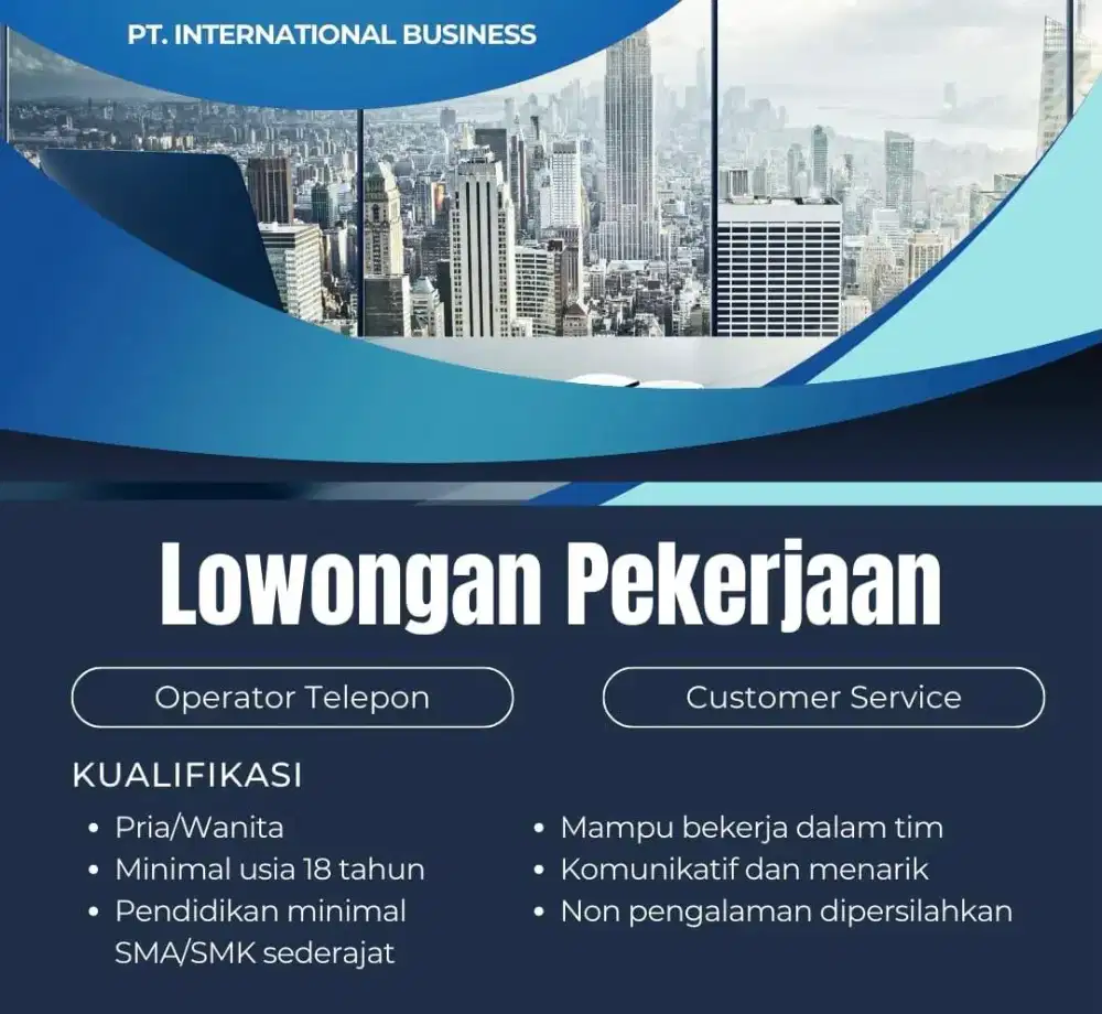 LOWONGAN PEKERJAAN JAKARTA SELATAN