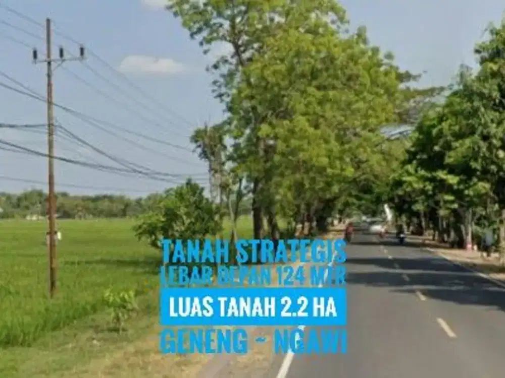 [B] Tanah LD 124 mtr, NOL Jalan Raya Propinsi Madiun-NGAWI, Ciamik