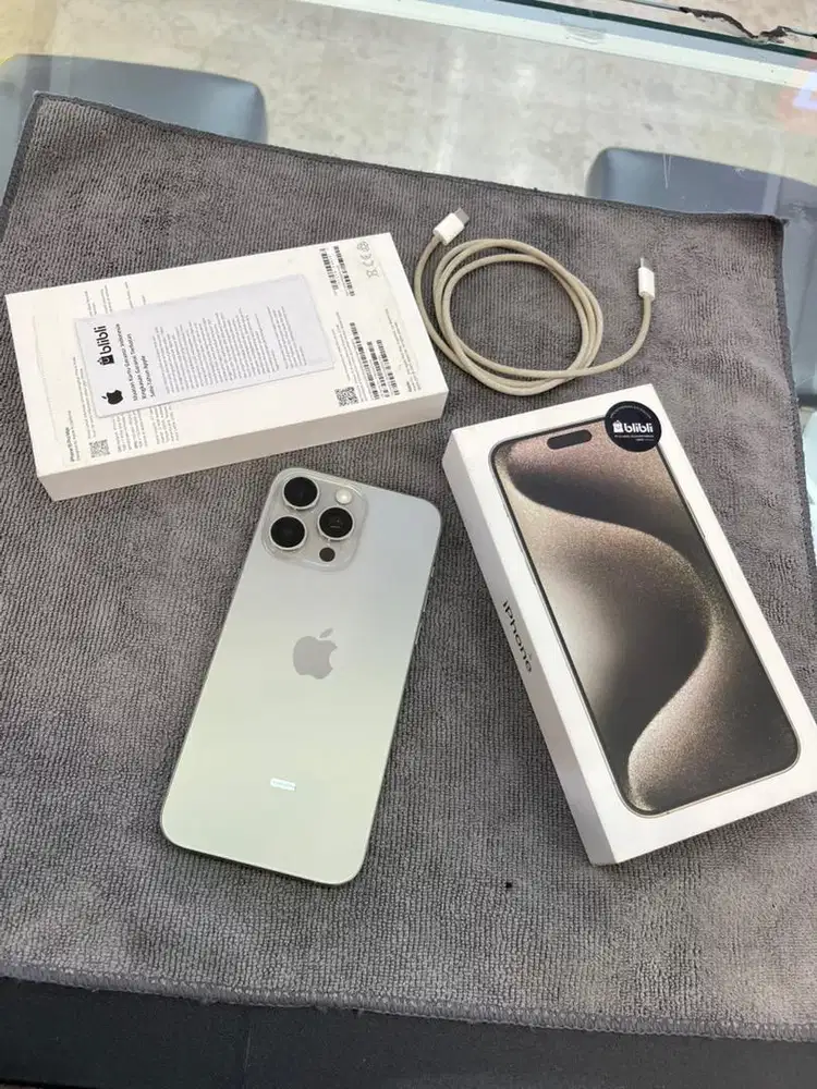 Iphone 15pro max 512 Natural ex ibox fullset |second