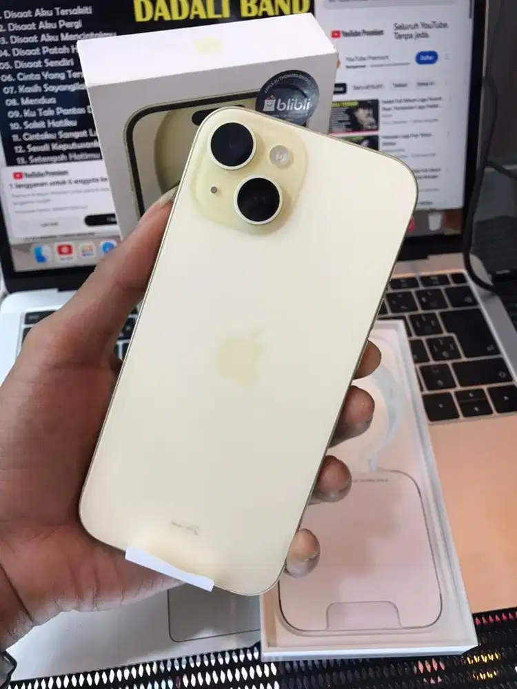 Iphone 15 128gb yellow second ex ibox