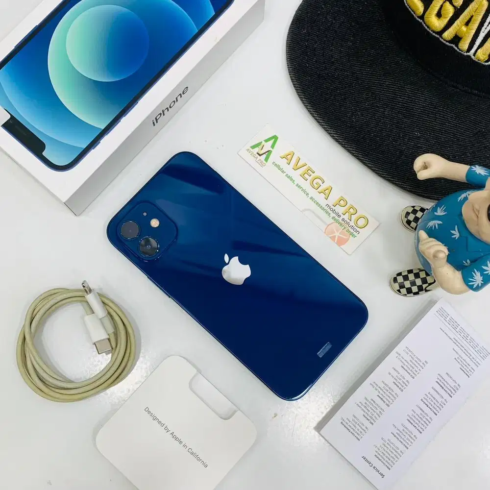 Second iPhone 12 64 gb space blue garansi resmi indonesia