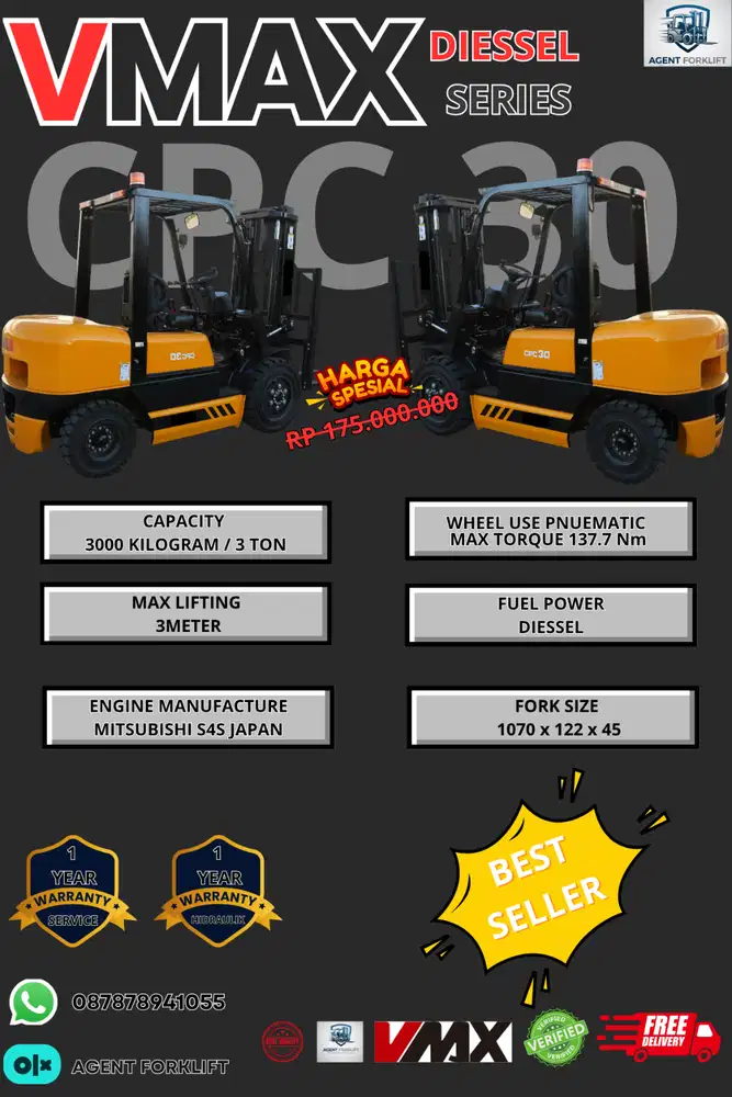 PROMO FORKLIFT VMAX MITSUBISHI S4S JAPAN