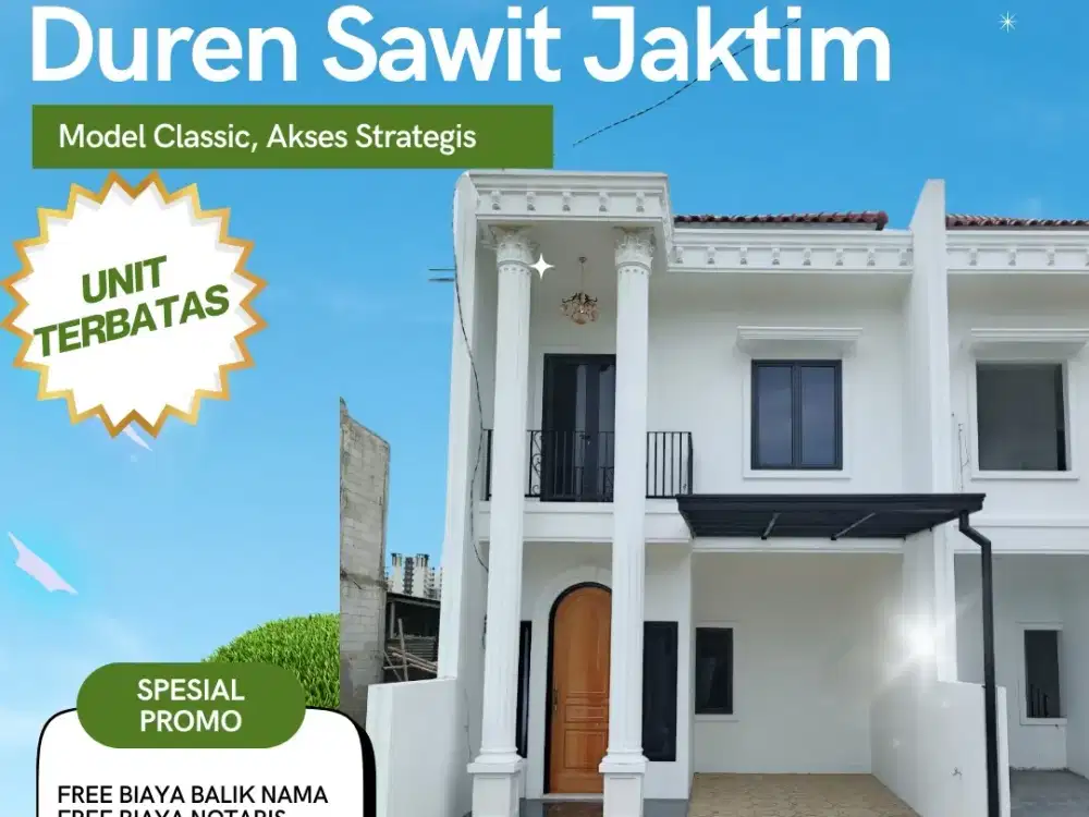 Rumah 2 lantai Classic Eropa duren sawit jakarta timur