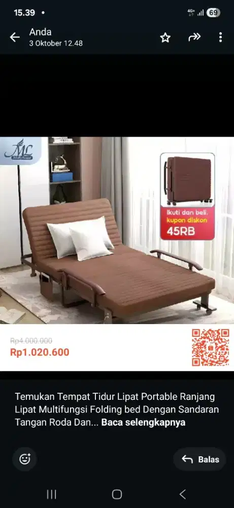 Kasur lipat portabel