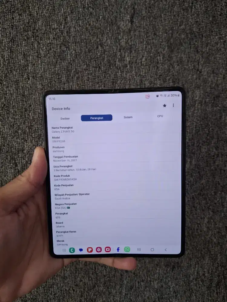 Samsung z fold 3 5G ram 12/512
