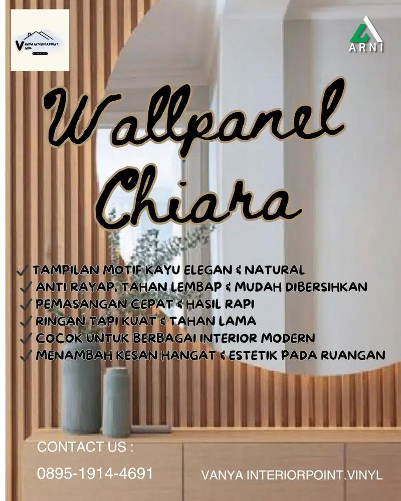 WPC Wallpanel Chiara Indoor panjang 2,9m – Panel Dinding