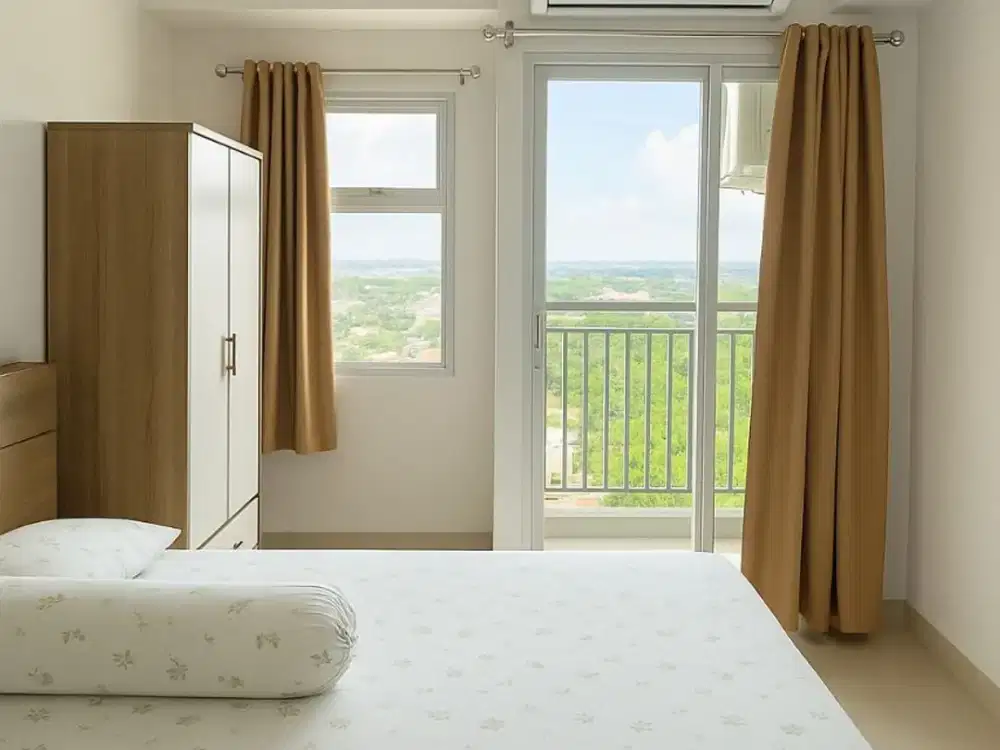 Sewa Murah Apartemen Serpong Garden Studio Semi Furnish Selangkah Ke Stasiun