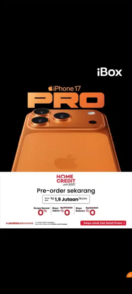 Po iphone 17 series cicilan pakai home credit bunga 0% gratis 2xciciln
