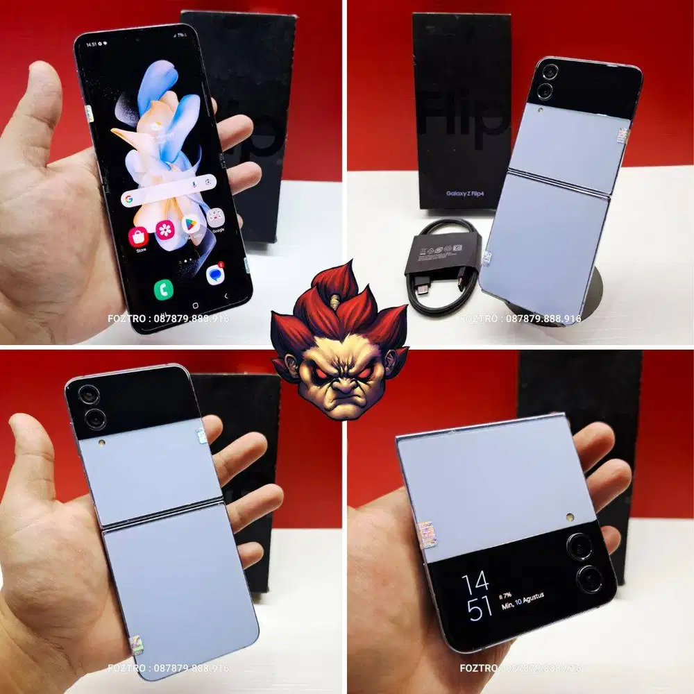 Samsung Galaxy Z Flip 4 8/512GB Blue Fullset 100% RESMI SEIN NO MINUS