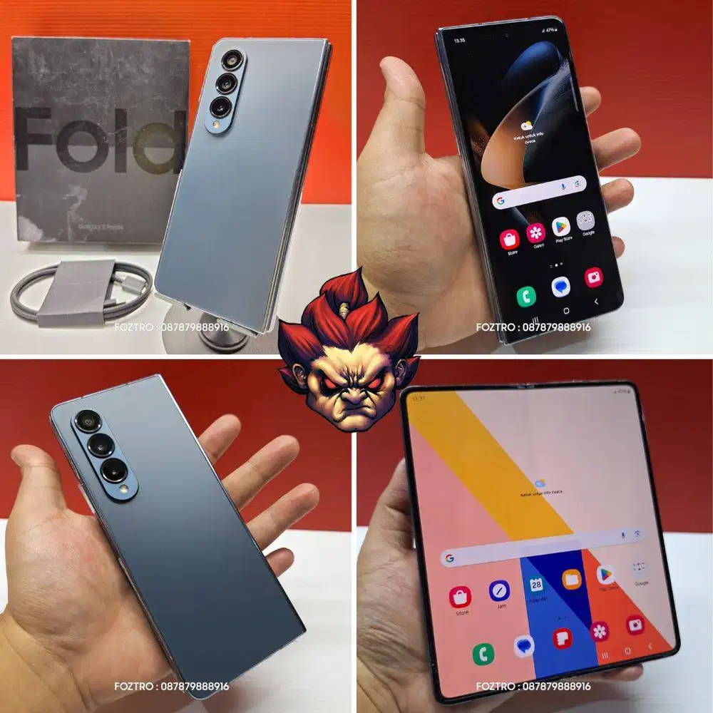 Samsung Galaxy Z Fold 4 12/512GB Graygreen Fullset RESMI SEIN No Minus