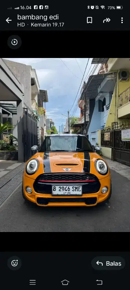 juao mini cooper kuning strep hitam mulus no laka no banjir matic