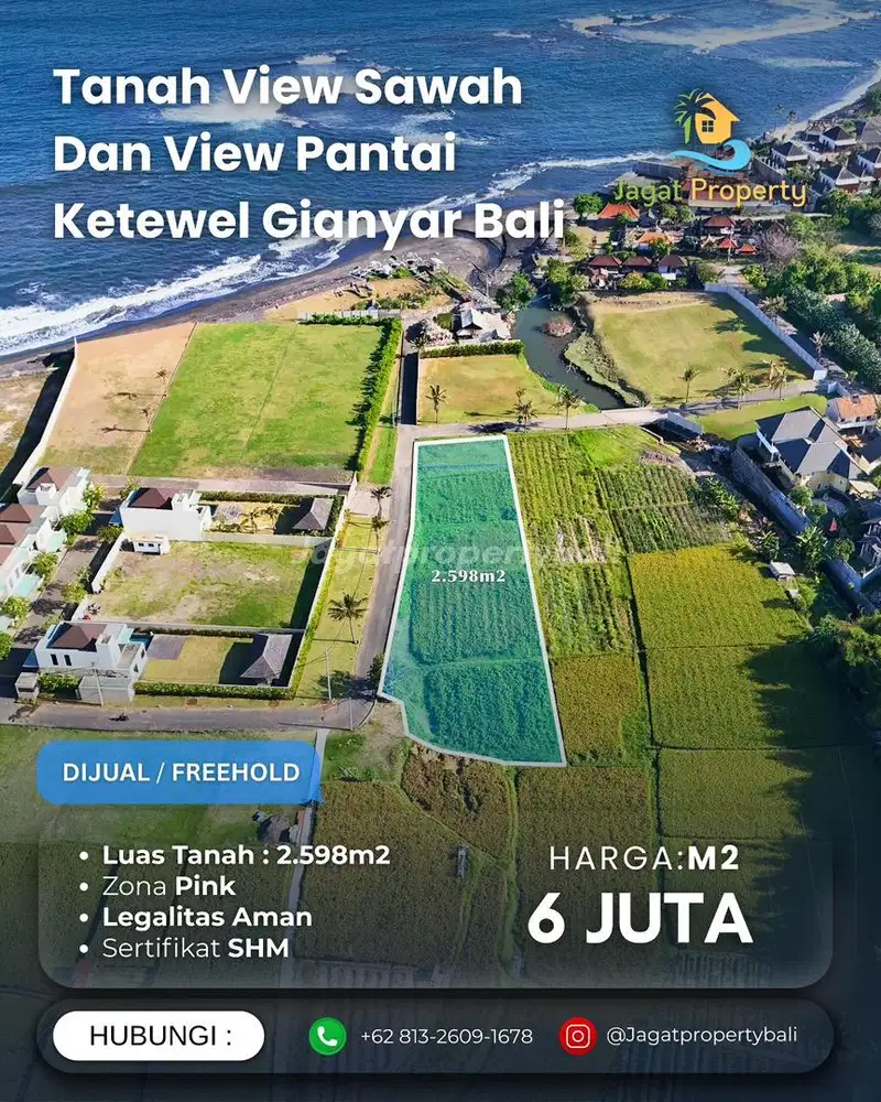 Dijual Tanah Berlokasi Pantai Ketewel Gianyar Bali