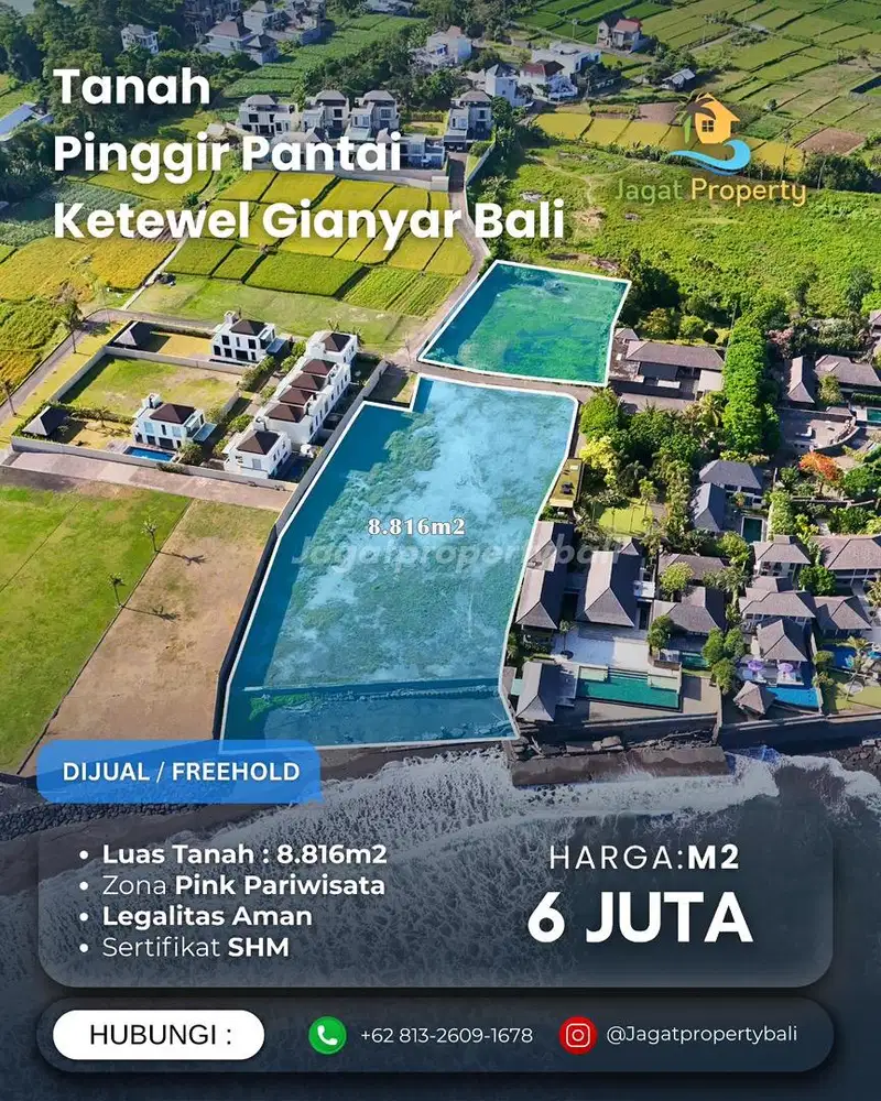 Dijaul Tanah Beach Froant Berlokasi Pabean Ketewel Gianyar Bali