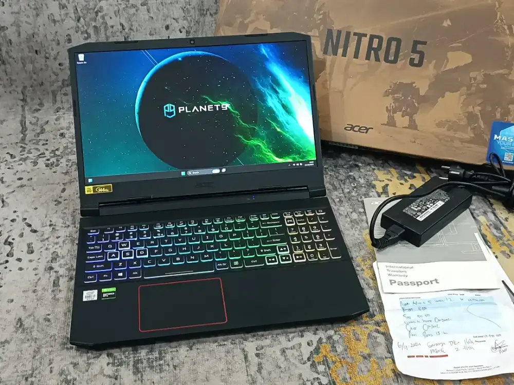 Acer Nitro 5 Core i7-10750H 16GB 512GB GTX 1650 Ti 4GB Fulset Like New