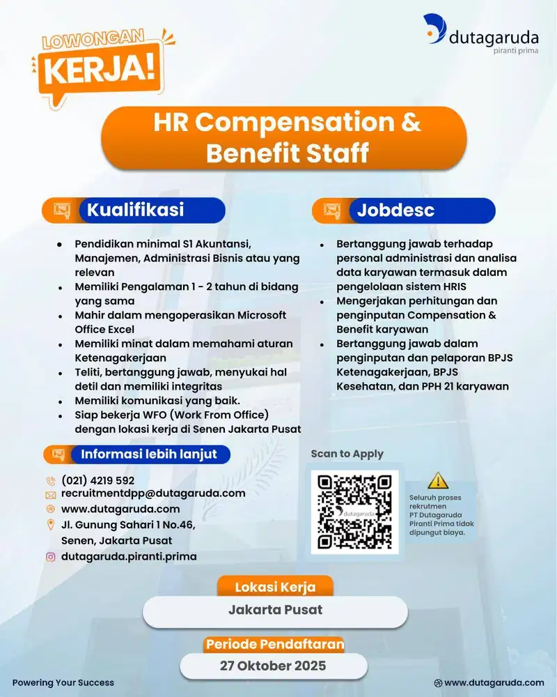 #OLXJOBFAIR - HR Compensation and Benefit Staff
