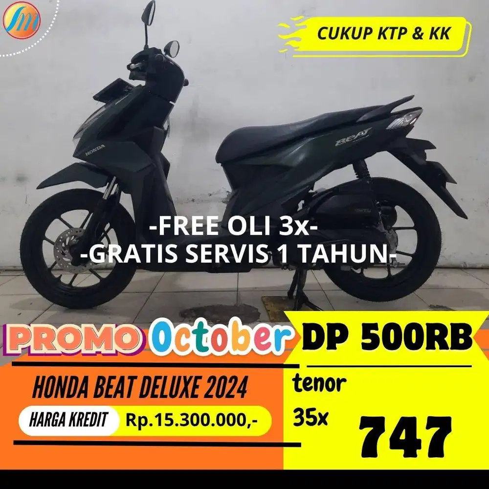 HONDA BEAT DELUXE 2024 KREDIT DP 500RIBU ANGSURAN TERJANGKAU PAJAK ON