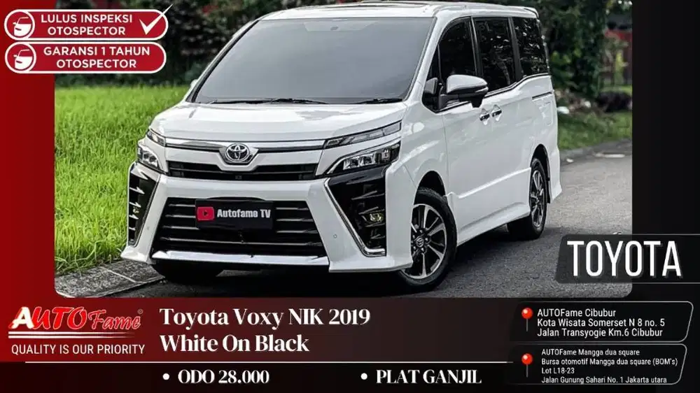 Toyota Voxy NIK 2019 White On Black
