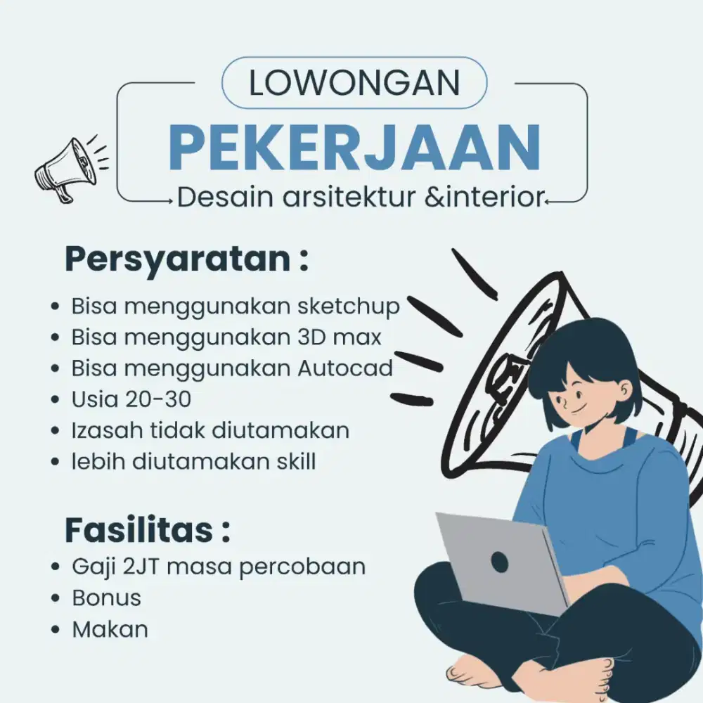 Lowongan Desainer 3D / Aritektur
