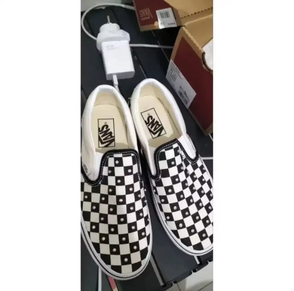 slip on vans checkboard
