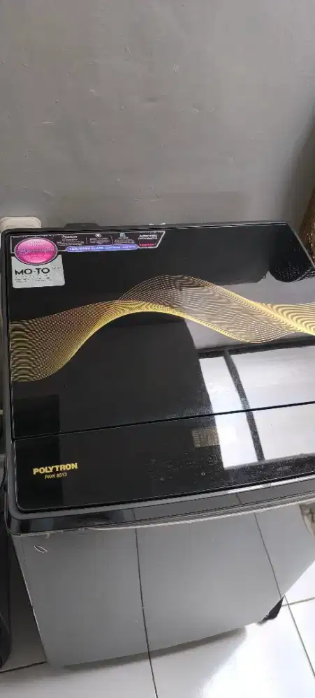 ‼️Dijual Cepat Mesin Cuci Top Load Polytron Hitam