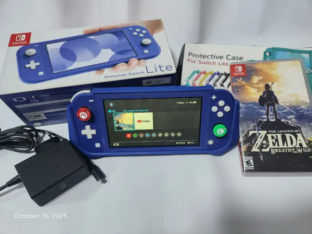 NINTENDO SWITCH LITE OFW 2020 BIRU + ZELDA BOTW