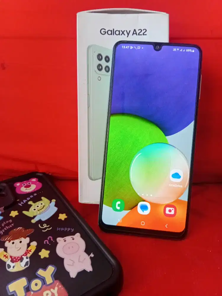 Samsung A22 ram 6gb +2/128gb lengkap segelan bonusan