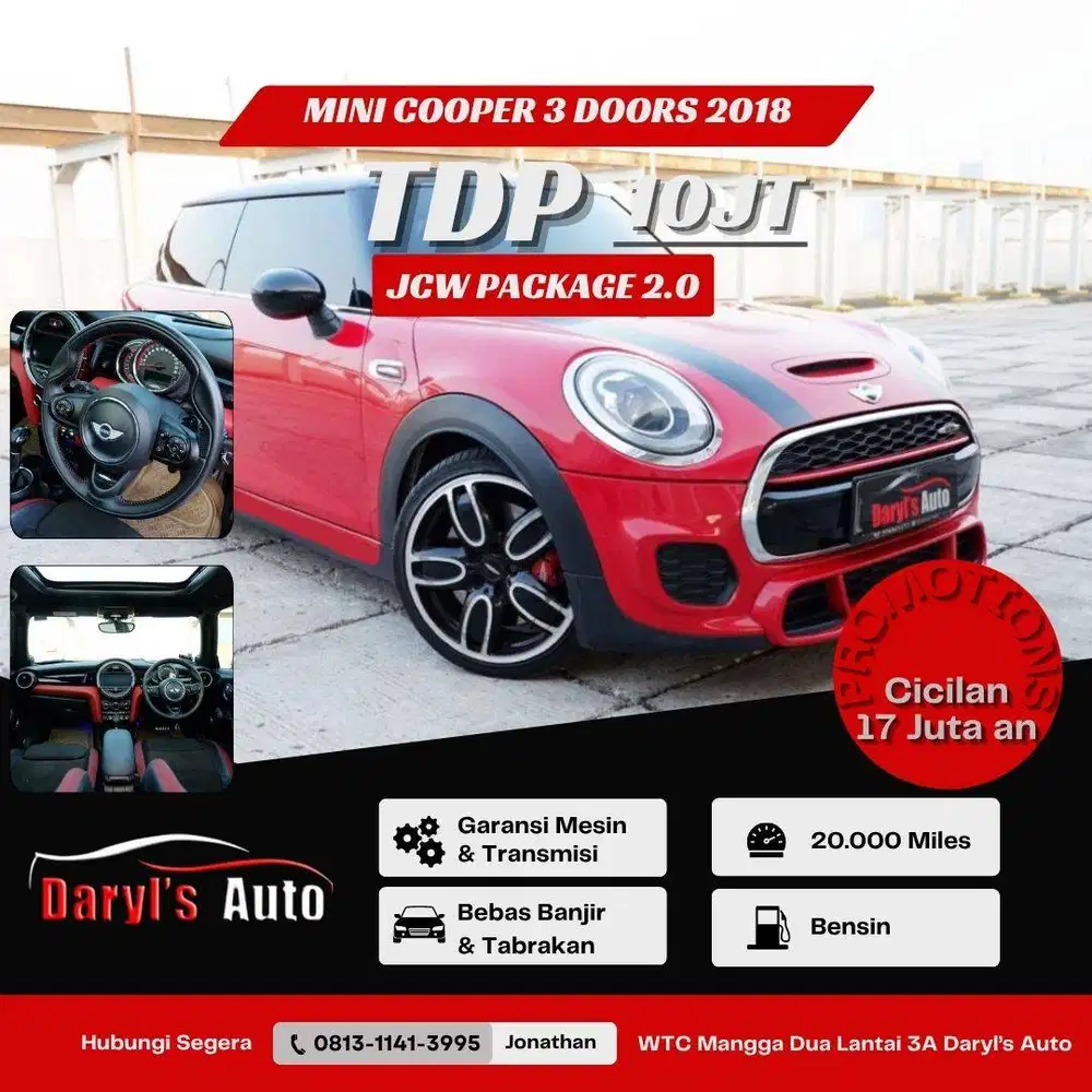 [LOW KM] Mini Cooper S Turbo Limited JCW 2.0 2018 Promo !