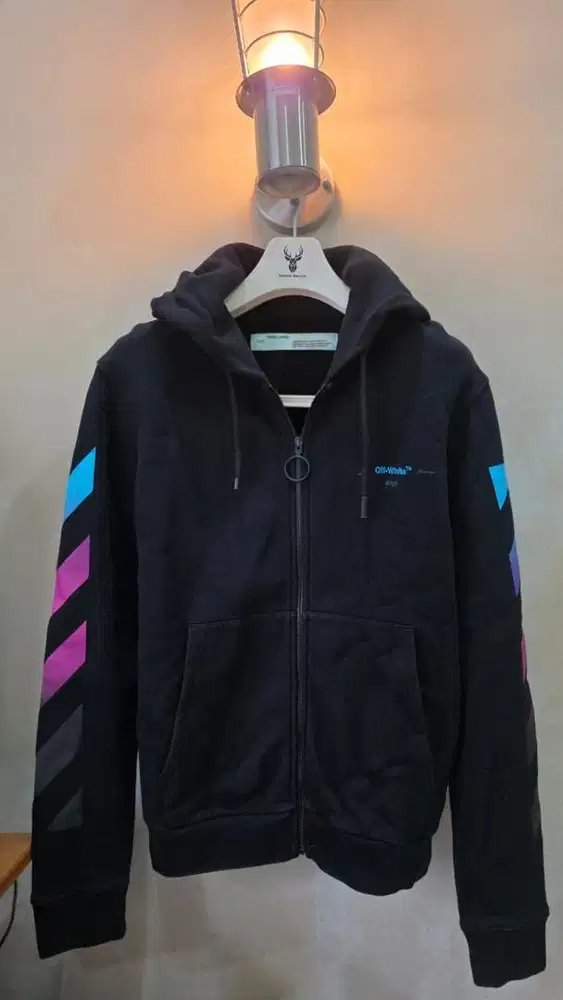 Off White Gradient Zip Hoodie FW19