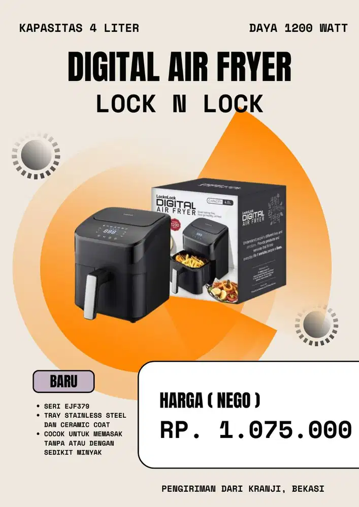 Lock n Lock - Digital Air Fryer (Kapasitas 4 L)