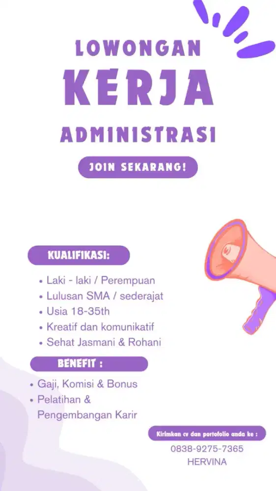 Lowongan Kerja Posisi Staff Administrasi