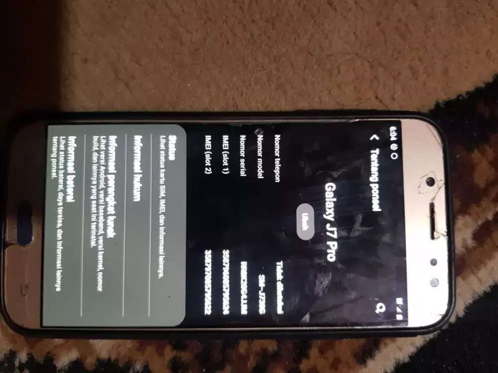 samsung j7pro sein masih layak pakai dan normal.segel no rusak berat