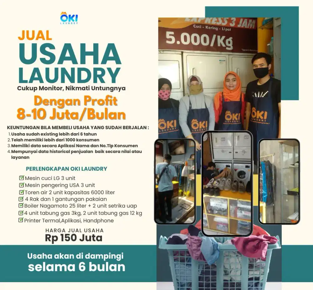 Usaha laundry kiloan sudah ada profit /bulan